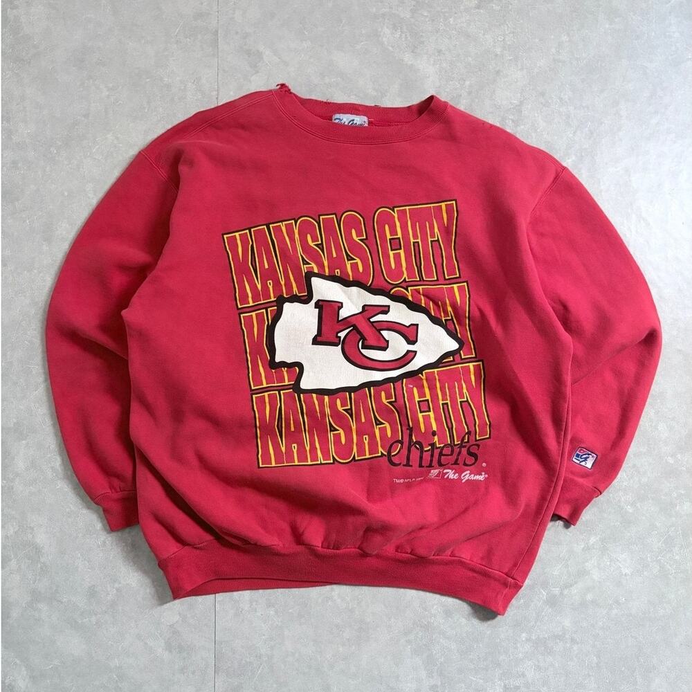 90s Vintage Kansas City Chiefs The Game Red Crewneck -XL